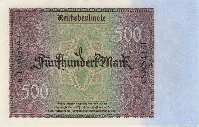 500 Mark 1922 ro.70 E